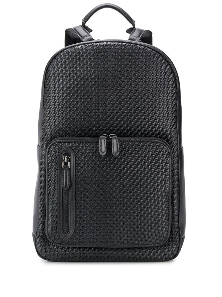 Ermenegildo Zegna Textured Detail Backpack - Black