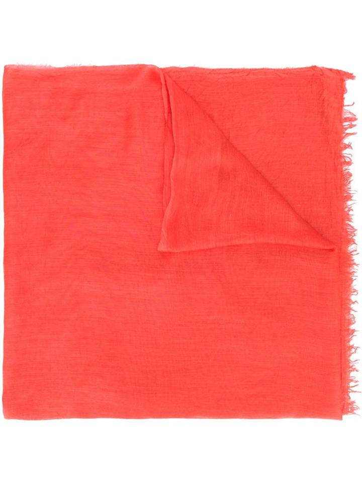 Faliero Sarti Frayed Edge Scarf, Women's, Red, Silk/modal