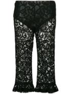 Moschino Cropped Lace Trousers - Black