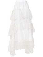 P.a.r.o.s.h. Ruffled Asymmetric Skirt - White