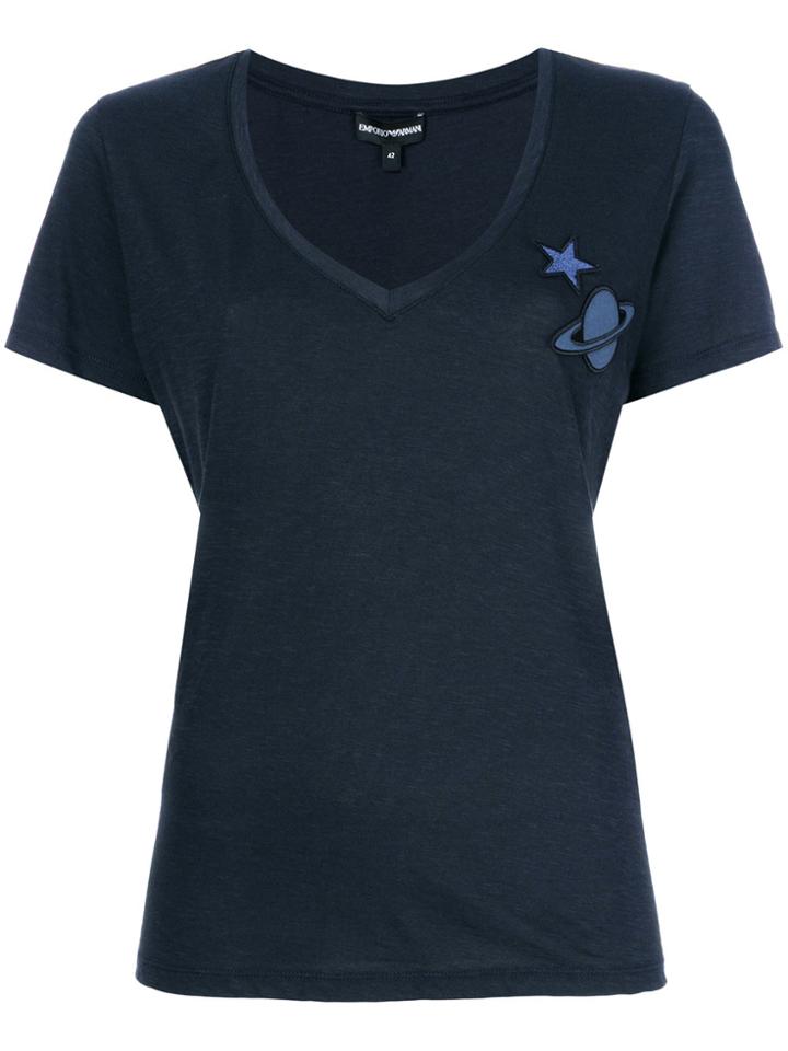Emporio Armani Planet Applique T-shirt - Blue