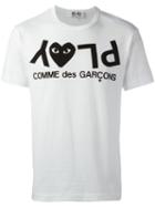 Comme Des Garçons Play Logo Print T-shirt, Size: Large, White, Cotton