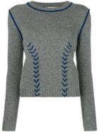 Chinti & Parker Contrast Stitch Sweater - Grey
