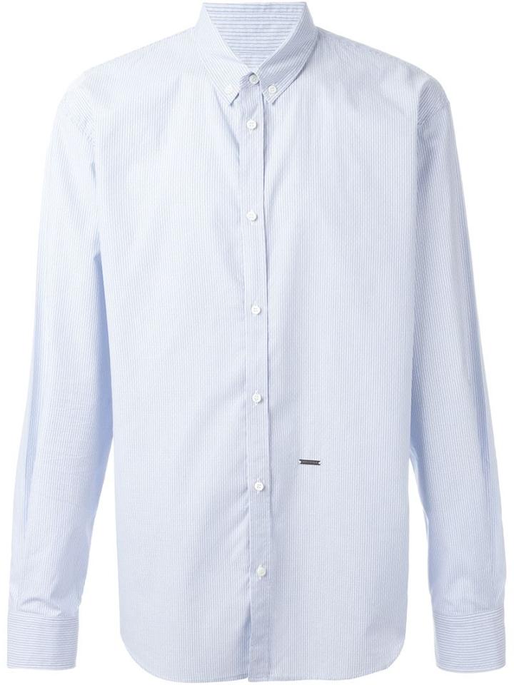 Dsquared2 Button Down Collar Shirt, Men's, Size: 50, Blue, Cotton