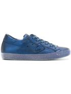 Philippe Model Casual Metallic Lace-up Sneakers - Blue