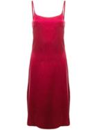 Asceno Satin Slip Dress - Red