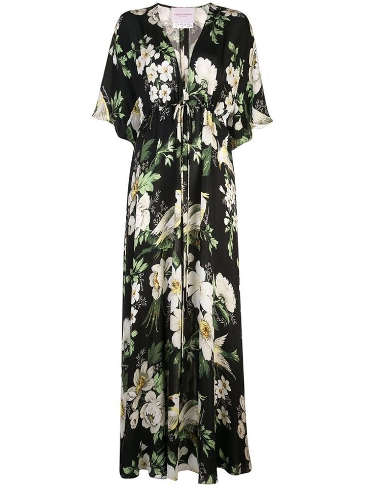 Carolina Herrera Floral Print Maxi Dress - Black Multi