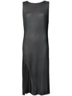 Avant Toi Ribbed Midi Dress, Women's, Size: Small, Grey, Silk
