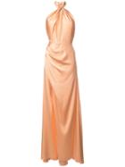 Maria Lucia Hohan - Phobe Halter Knot Dress - Women - Silk - 42, Yellow/orange, Silk
