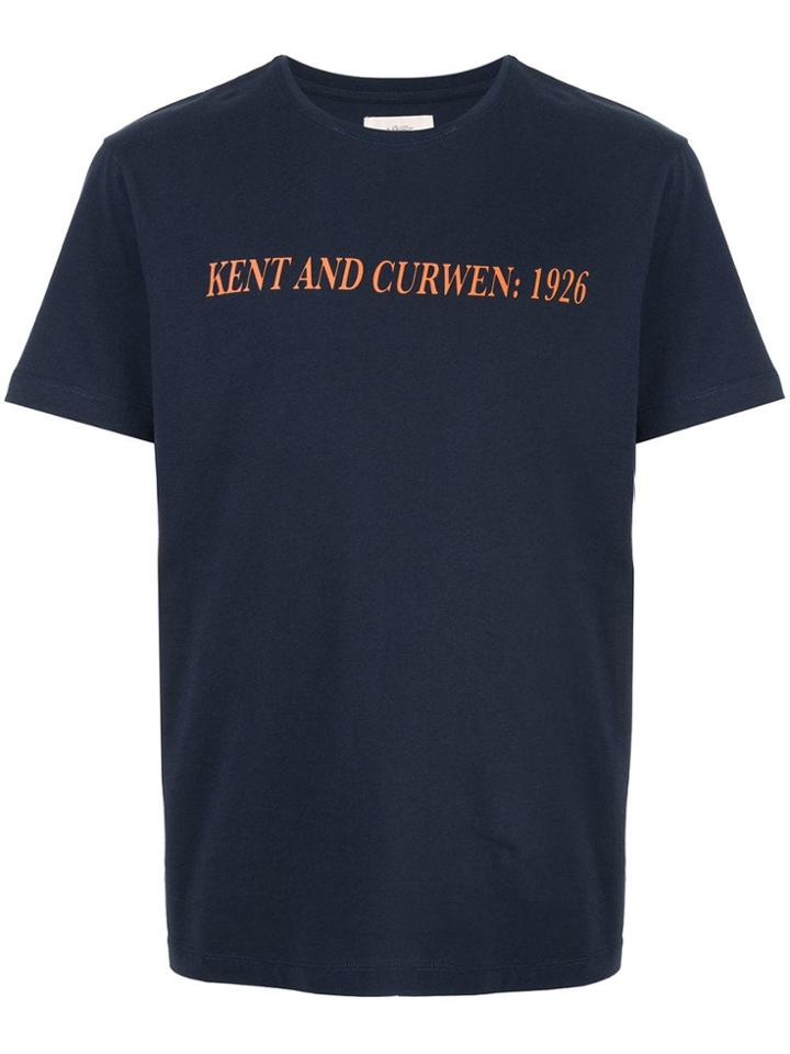 Kent & Curwen 1926 Logo Print T-shirt - Blue