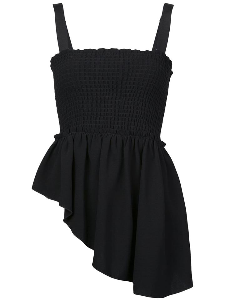 Cinq A Sept Smocked Asymmetric Cami - Black