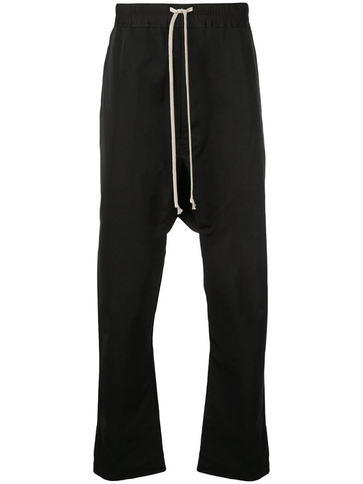 Rick Owens Drop Crotch Slim Trousers - Black