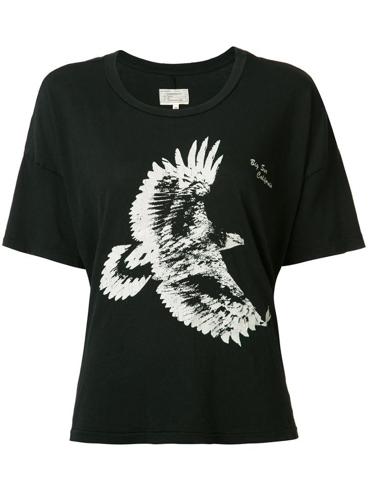 Current/elliott Bird Print T-shirt, Women's, Size: 0, Black, Cotton
