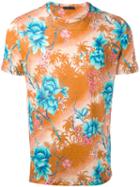 Etro - Floral Print T-shirt - Men - Linen/flax - M, Yellow/orange, Linen/flax
