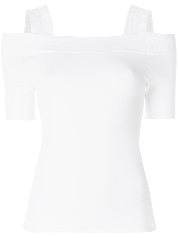 Zanone Off-shoulder Knitted Top - White