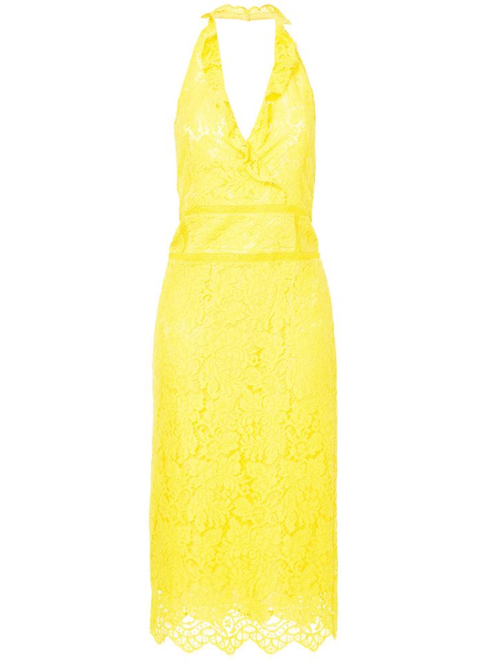 Marc Cain Lace-embroidered Midi Dress - Yellow & Orange