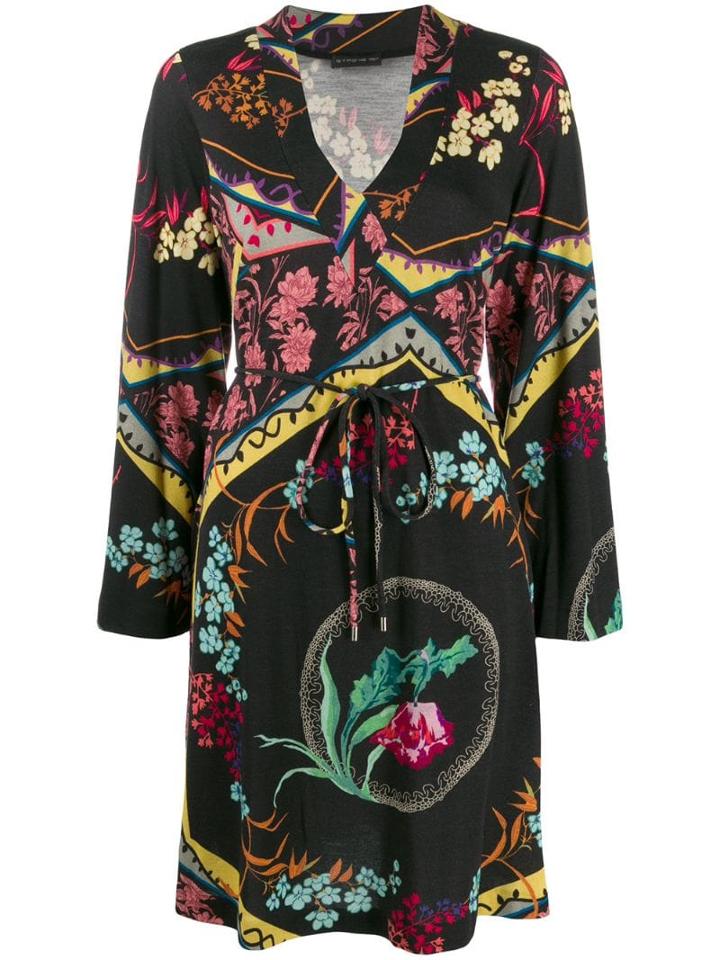 Etro Patterned Long Sleeve Dress - Black