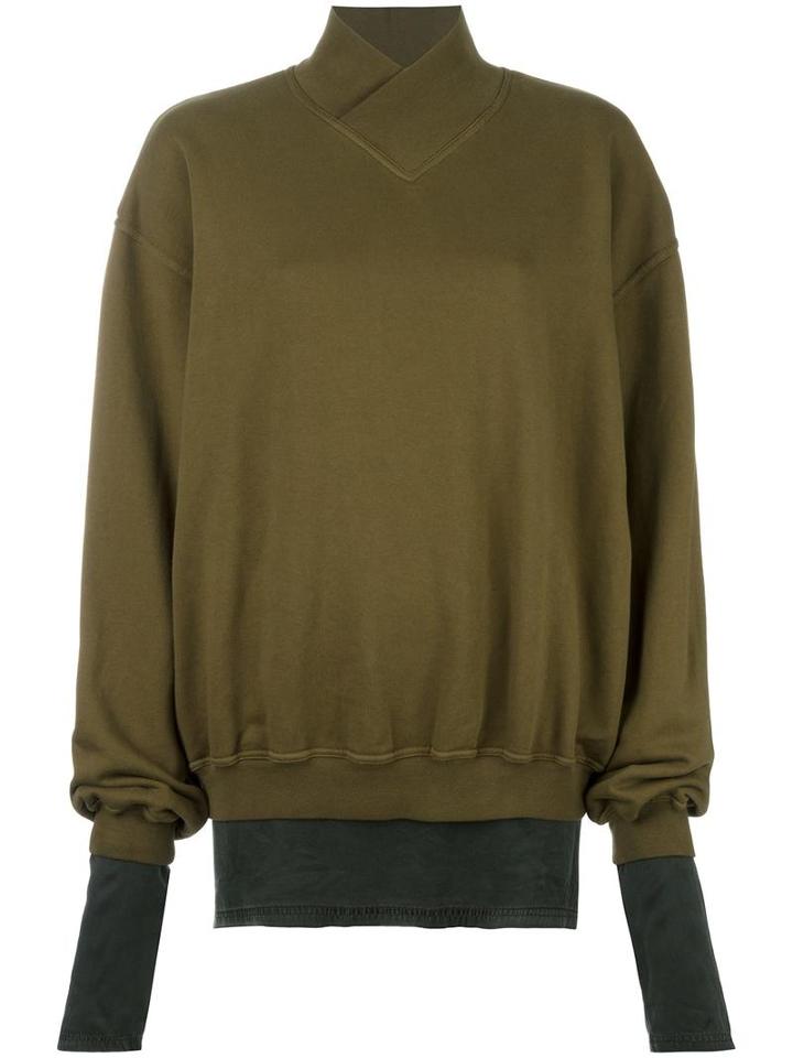 Haider Ackermann 'top Perth Militairy + Dali Greige' Sweater, Women's, Size: Small, Green, Silk/cotton