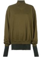 Haider Ackermann 'top Perth Militairy + Dali Greige' Sweater, Women's, Size: Small, Green, Silk/cotton