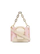 Yuzefi Nude And Pink Delila Mini Leather And Suede Cross-body Bag -