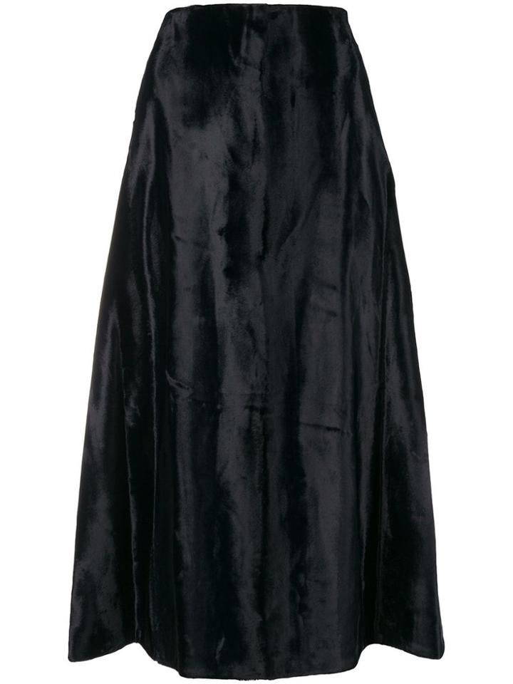 Jil Sander Velvet Midi Skirt - Blue