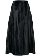 Jil Sander Velvet Midi Skirt - Blue
