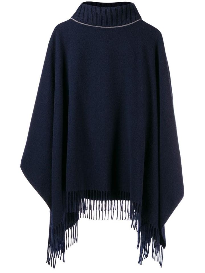 Fabiana Filippi Knitted Poncho - Blue