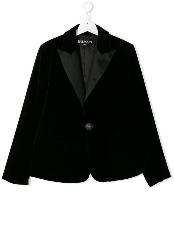 Balmain Kids Teen Single-breasted Blazer - Black