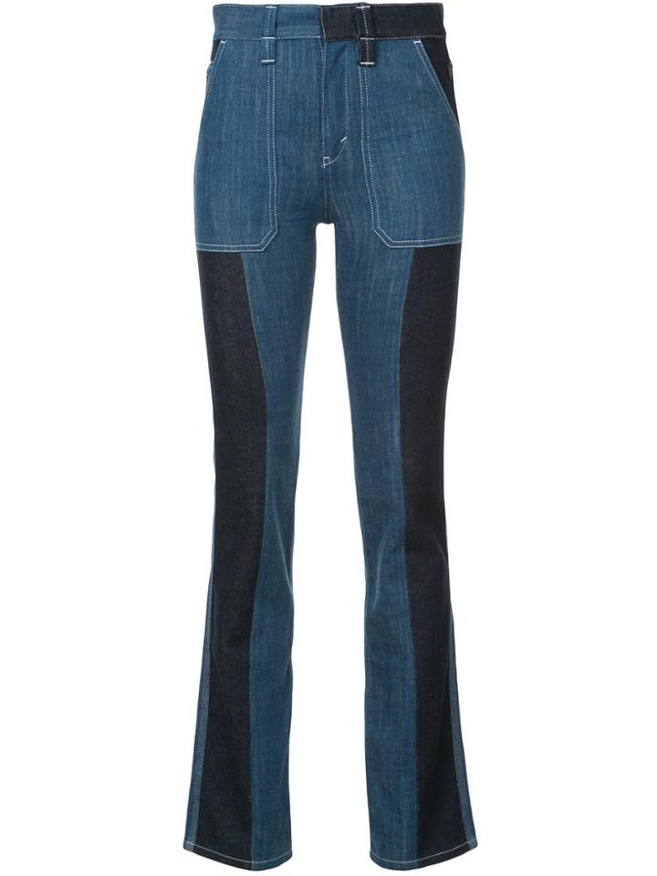 Chloé Panelled Boot-cut Jeans - Blue