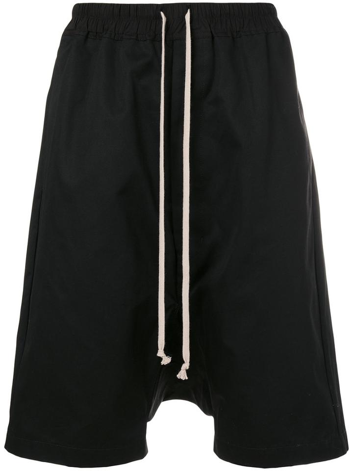 Rick Owens - Drop-crotch Shorts - Men - Cotton - 50, Black, Cotton