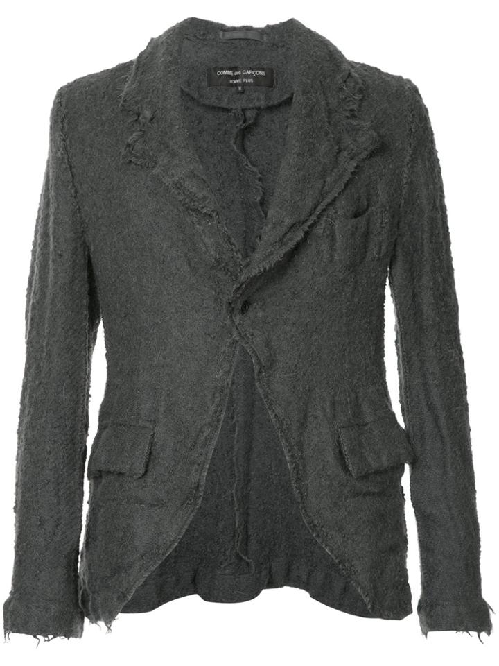 Comme Des Garçons Vintage Frayed Bouclé Jacket - Grey