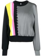 No Ka' Oi Front Stripes Detail Sports Sweatshirt - Grey