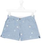 Stella Mccartney Kids Striped Denim Shorts, Girl's, Size: 14 Yrs, Blue
