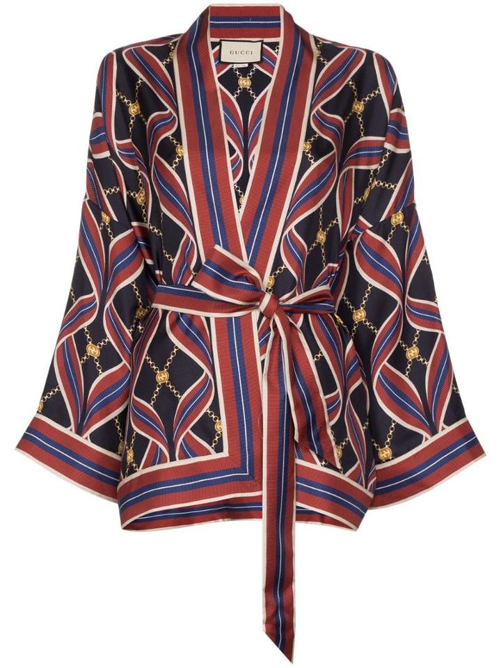 Gucci Tie-waist Kimono-style Jacket - Blue
