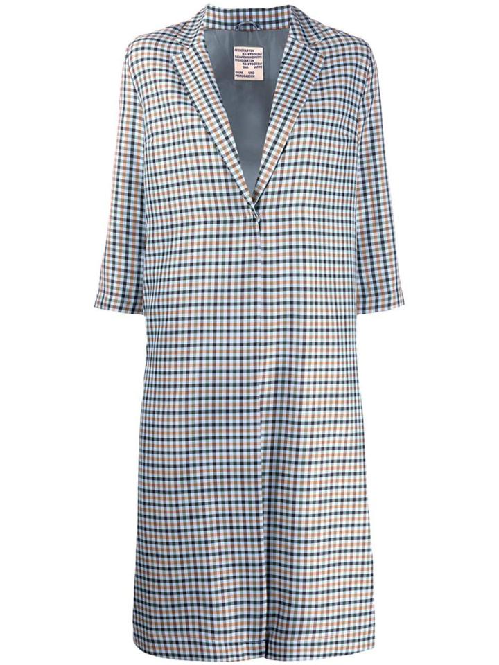Baum Und Pferdgarten Check Tailored Coat - Blue