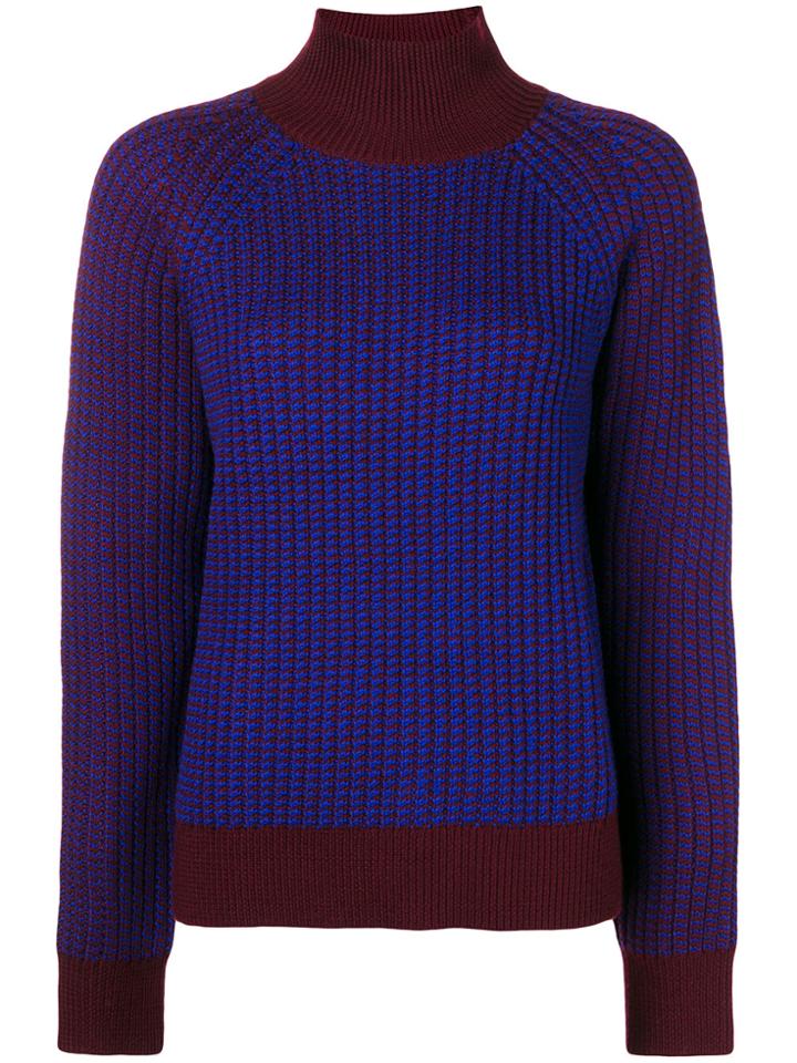 Victoria Victoria Beckham Ribbed Turtleneck Sweater - Blue