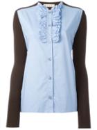 Marni Knitted Poplin Shirt, Women's, Size: 44, Blue, Cotton