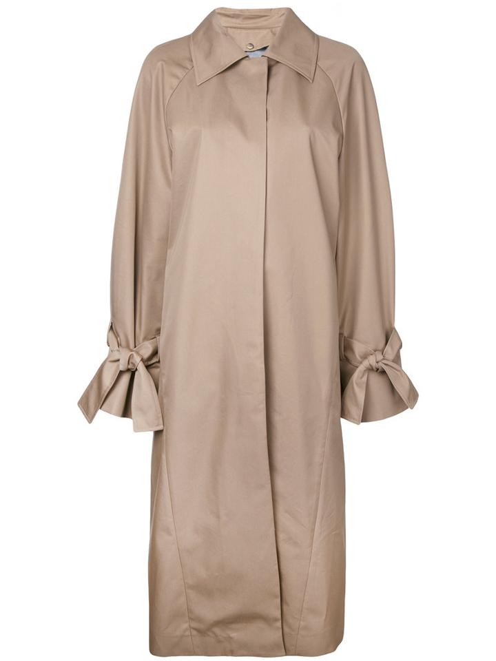 Le Ciel Bleu Bow Detail Trench Coat, Women's, Size: 38, Nude/neutrals, Cotton/polyester