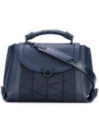 Salvatore Ferragamo - Triangle Panel Shoulder Bag - Women - Leather - One Size, Women's, Blue, Leather