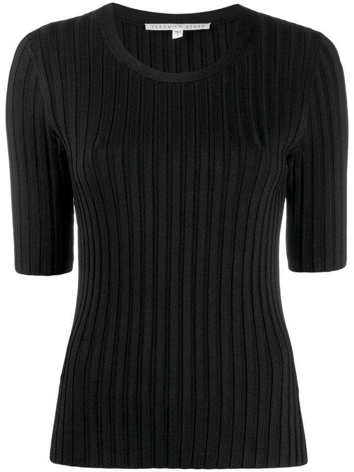 Veronica Beard Short-sleeve Fitted Sweater - Black