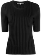 Veronica Beard Short-sleeve Fitted Sweater - Black