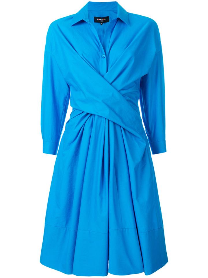 Paule Ka Draped Skirt Dress - Blue