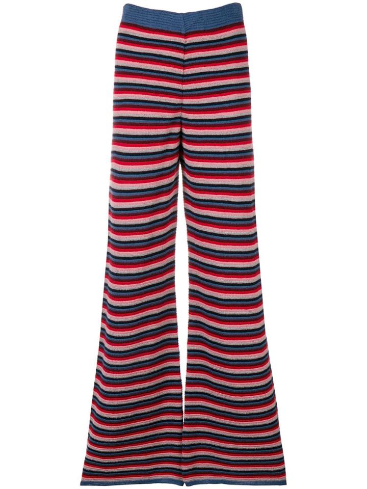 Mih Jeans Ladybird Knit Flared Trousers - Blue