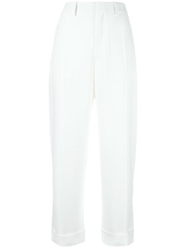 Kiton High Waisted Straight Trousers - Nude & Neutrals