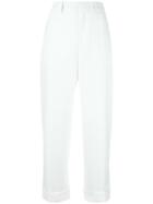 Kiton High Waisted Straight Trousers - Nude & Neutrals