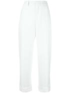 Kiton High Waisted Straight Trousers - Nude & Neutrals
