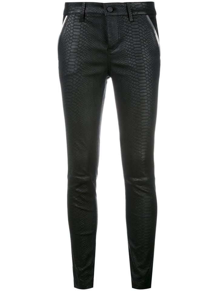 Rta Snakeskin Effect Leather Trousers - Black