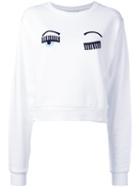Chiara Ferragni Flirting Sweatshirt, Women's, Size: Medium, White, Cotton