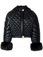 Versace Pre-owned Puffer Cropped Oversized Jacket - Black