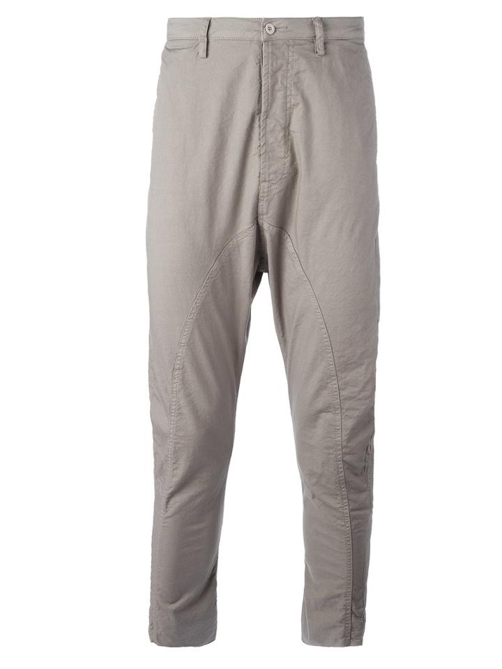 Poème Bohémien Drop-crotch Trousers, Men's, Size: 48, Grey, Cotton/spandex/elastane